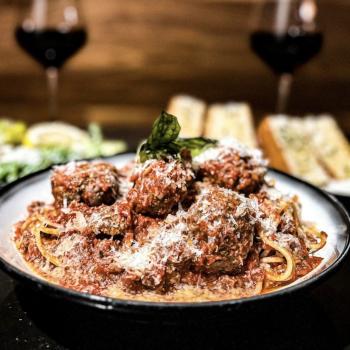 spaghetti and meatballs at grotto trattoria fine italian restaurant thunder bay ontario