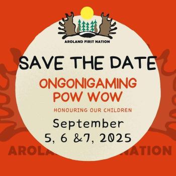 2025 Ongonigaming Pow Wow save the date poster