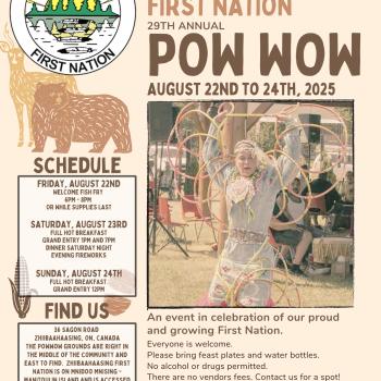 Zhiibaahaasing First Nation 29th Annual Pow Wow poster