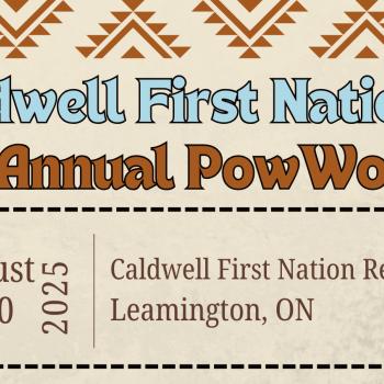 Caldwell First Nation's 1st Annual Pow Wow save the date poster