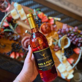 wine bottle and charcuterie